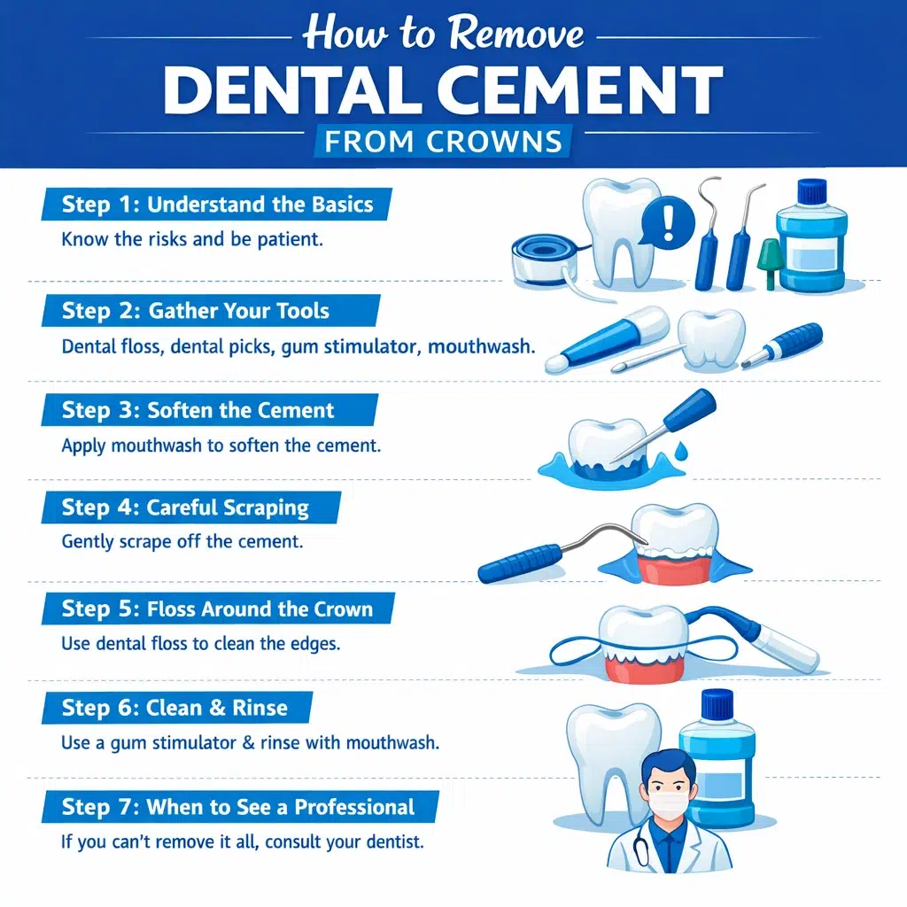how to remove dental cement from crown