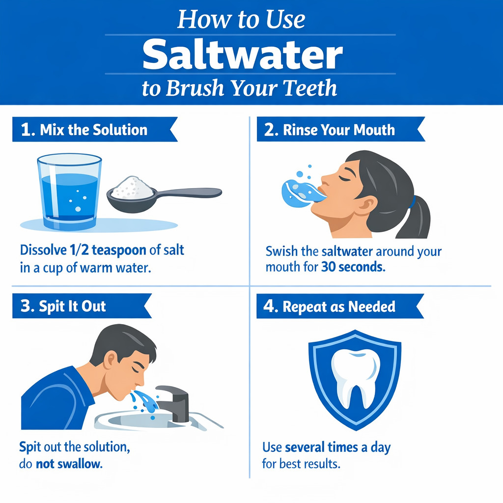 how to use saltwater to brush teeth