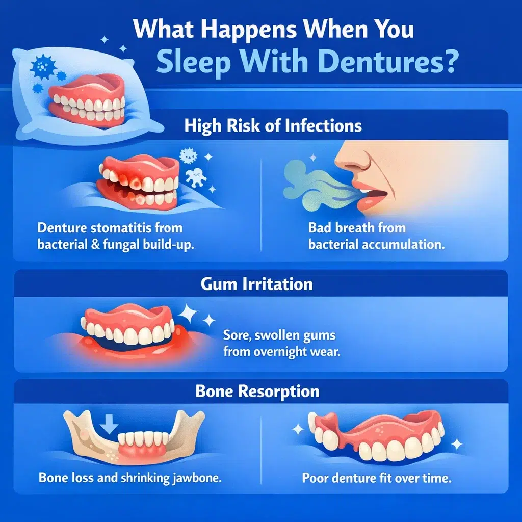 what happens when you sleep with dentures