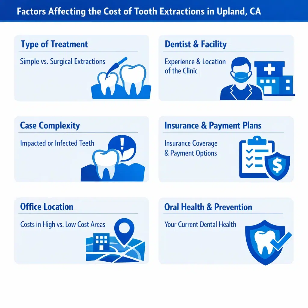 factors affecting tooth extraction cost in upland