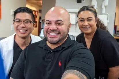cosmetic dentist upland team smiling selfie