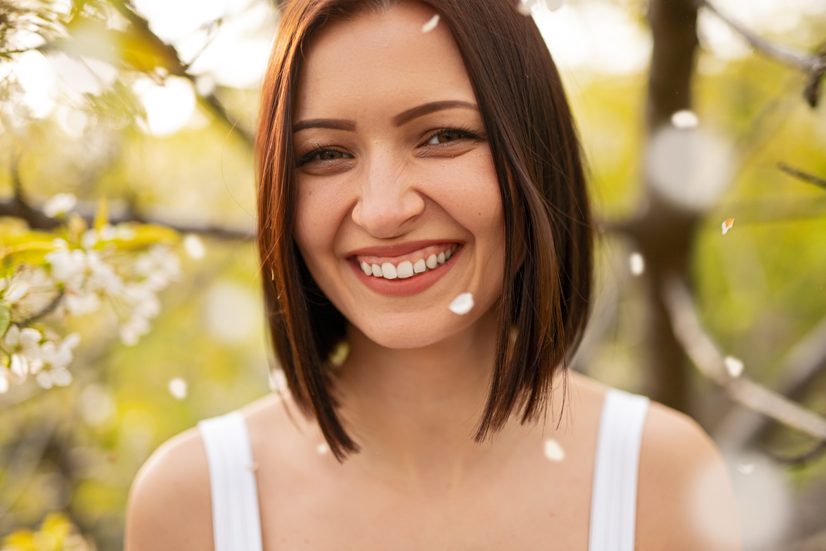 woman smiling with confidence