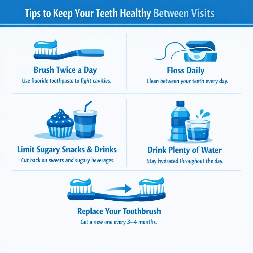 tips to keep teeth healthy between visits