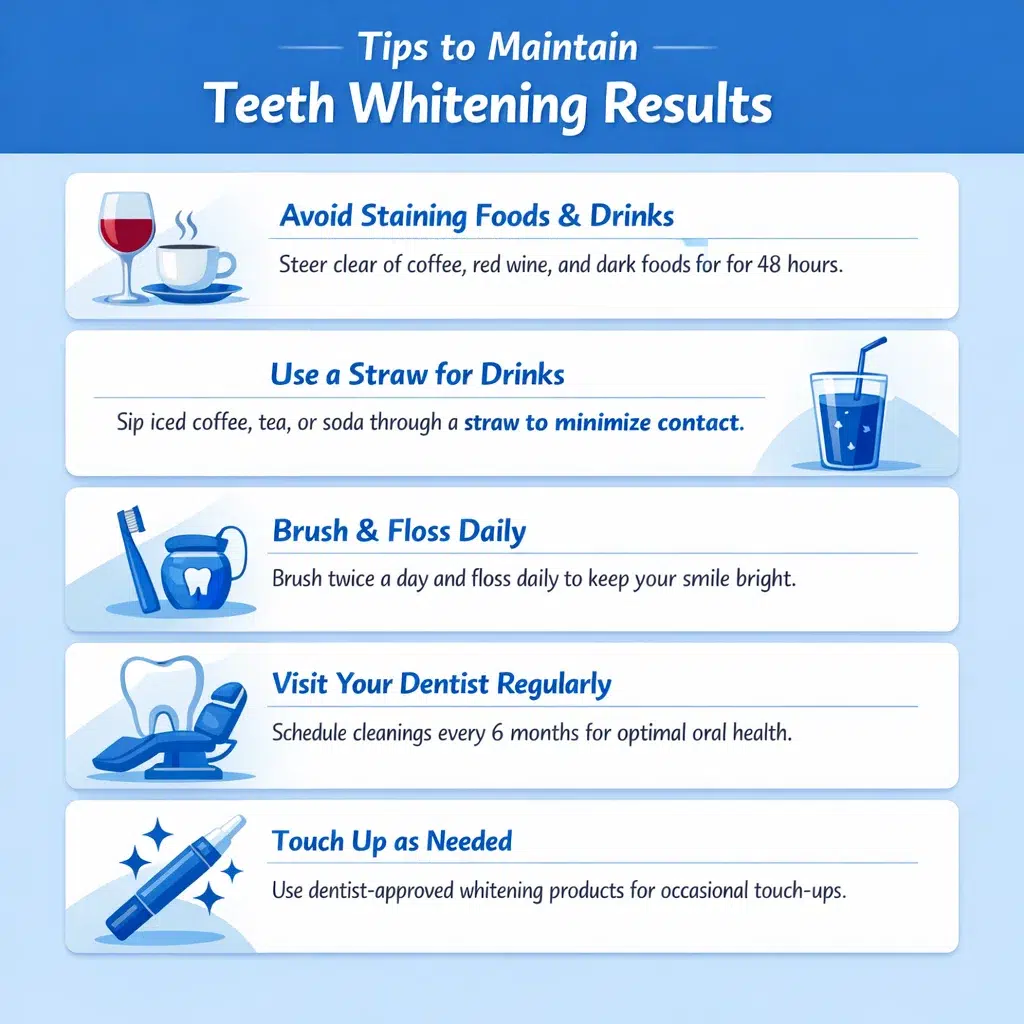 tips to maintain teeth whitening results
