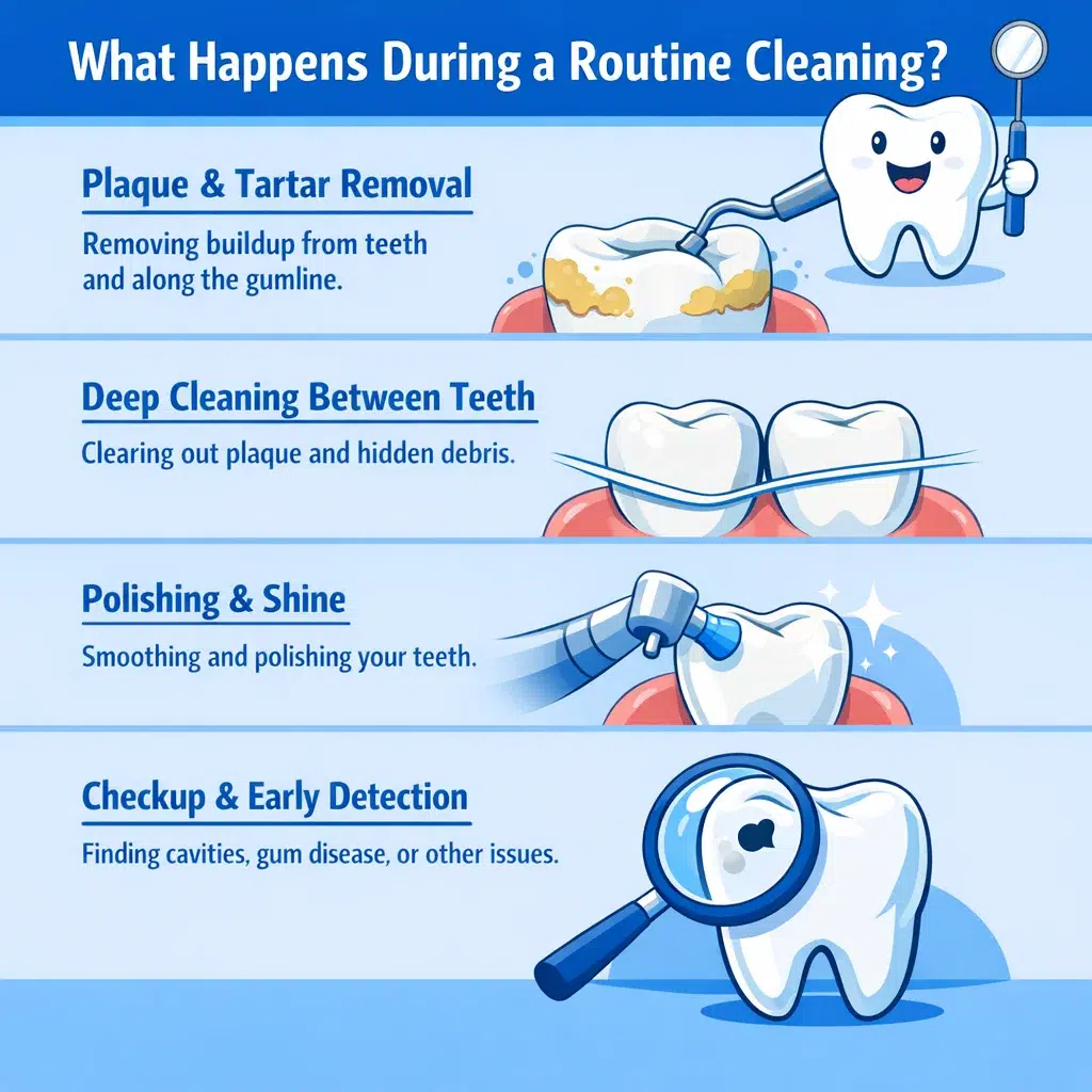 what happens during a routine dental clenaing
