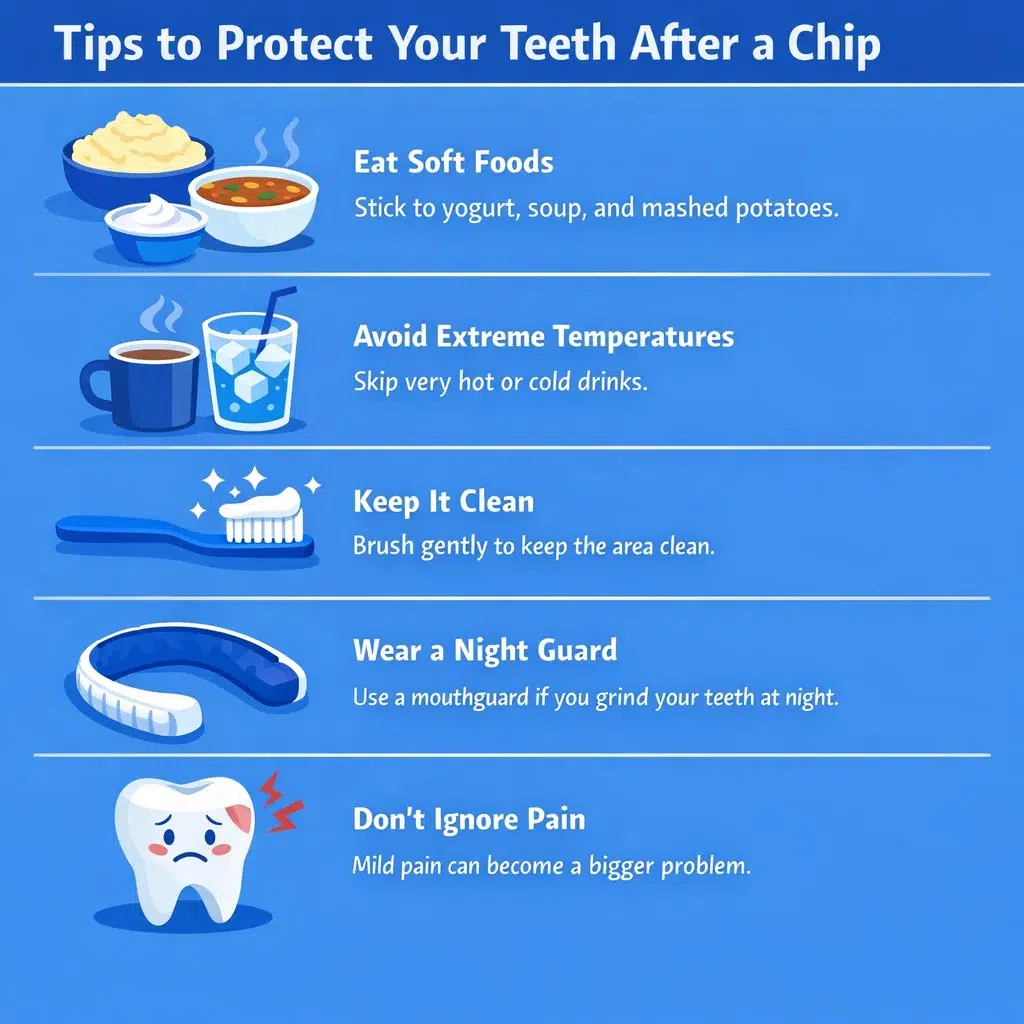 tips to protect teeth after a chip